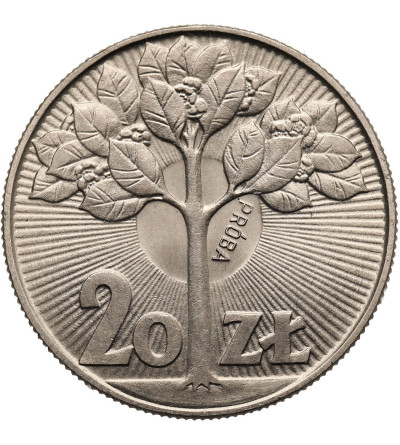 Polska, PRL. 20 złotych 1973, drzewo - próba