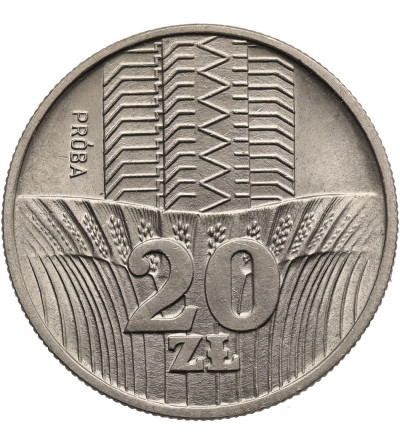 Poland, Peoples Republic. 20 Zlotych 1973, skyscraper and ears of grain - Proba