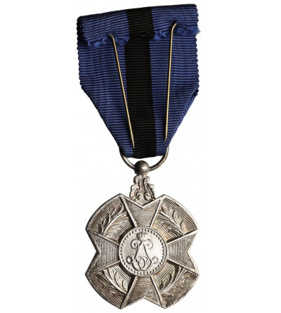 Belgia, Leopold II (1865 - 1909). Srebrny Medal Orderu Leopolda II, posrebrzany brąz