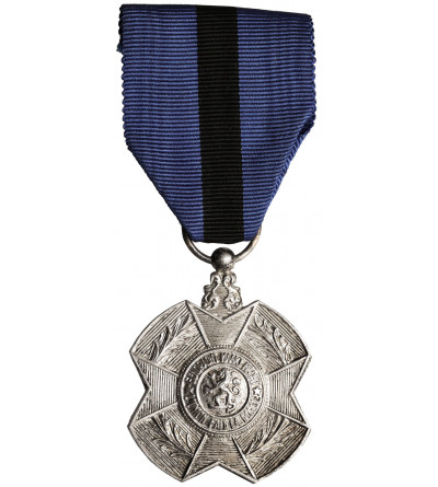 Belgia, Leopold II (1865 - 1909). Srebrny Medal Orderu Leopolda II, posrebrzany brąz
