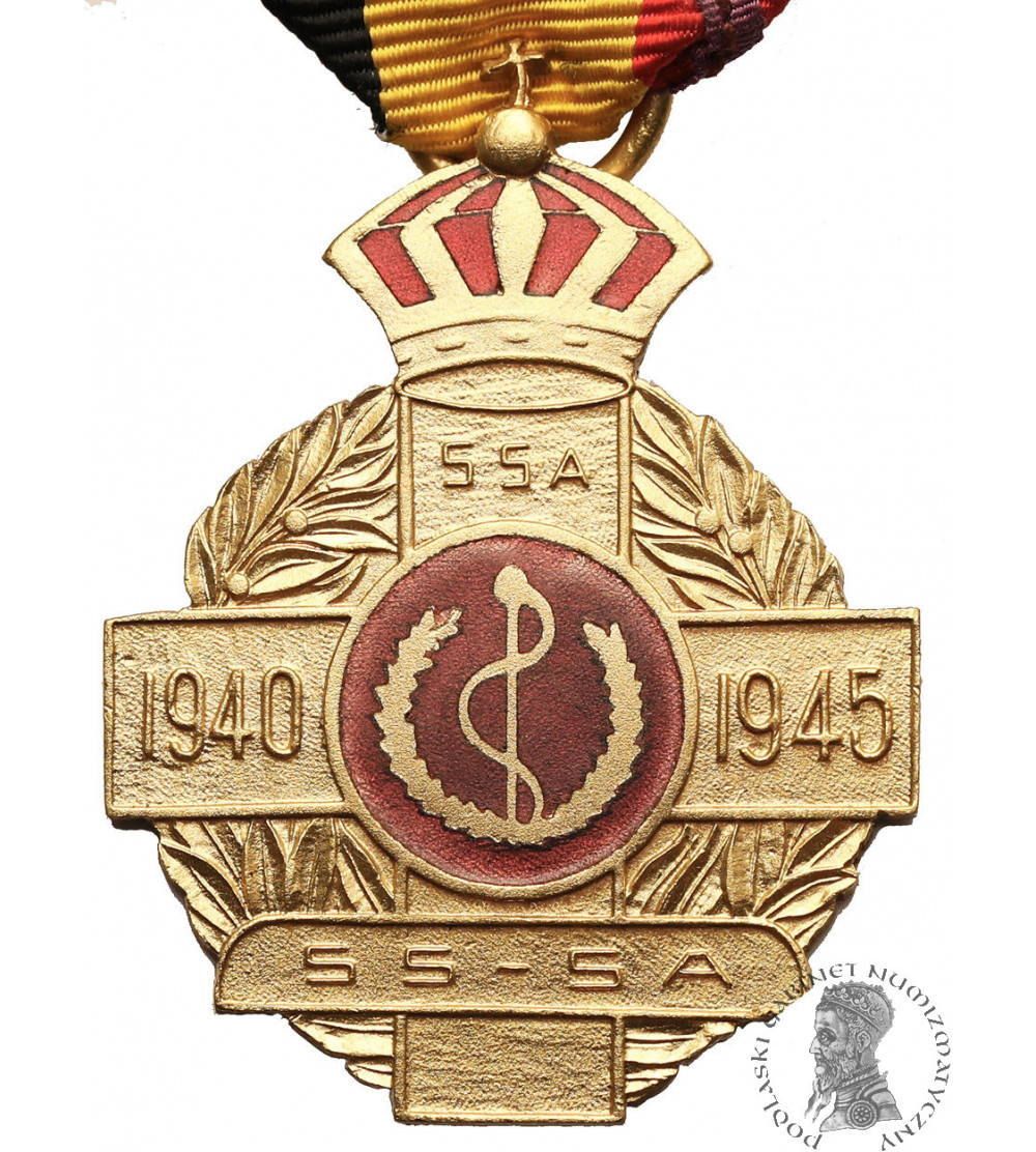 Belgia. Medal za II Wojnę Światową, ''La fraternelle'' - Braterstwo w hołdzie wdzięczności dla pani Peters 1956