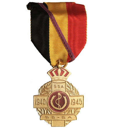 Belgia. Medal za II Wojnę Światową, ''La fraternelle'' - Braterstwo w hołdzie wdzięczności dla pani Peters 1956