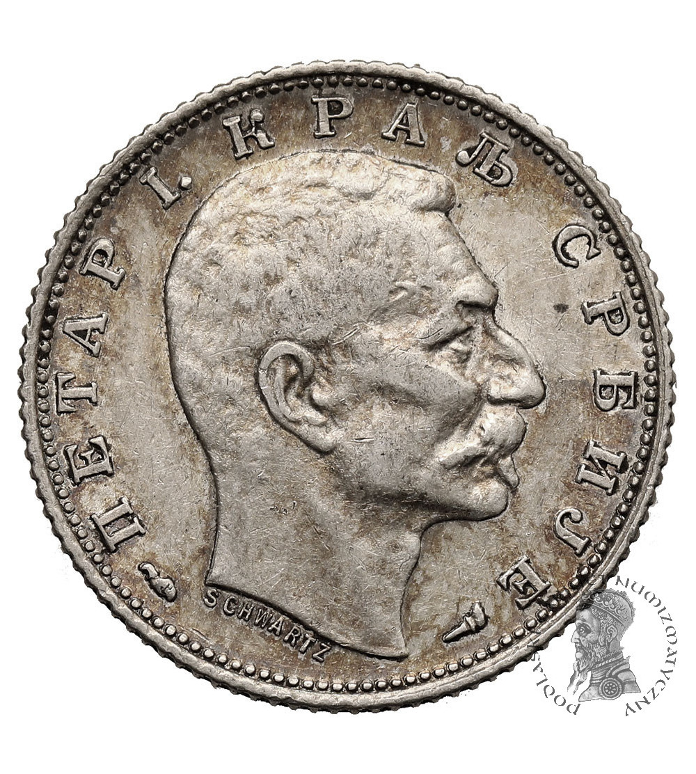 Serbia, Peter I 1903-1918. 1 Dinar 1915