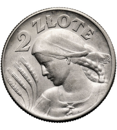 Polska. 2 złote 1925, Londyn, kropka po dacie, kobieta z kłosami