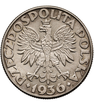 Polska. 2 złote 1936, Warszawa, żaglowiec