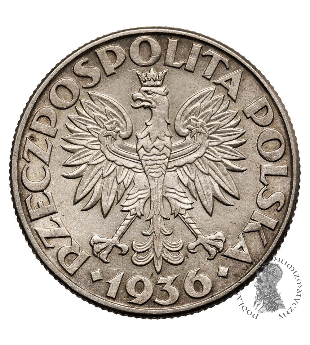 Polska. 2 złote 1936, Warszawa, żaglowiec