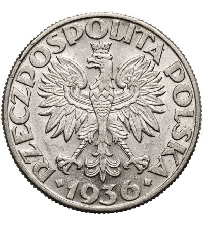 Polska. 5 złotych 1936, żaglowiec