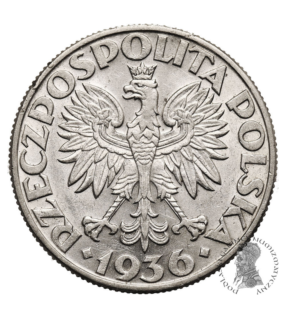 Polska. 5 złotych 1936, żaglowiec