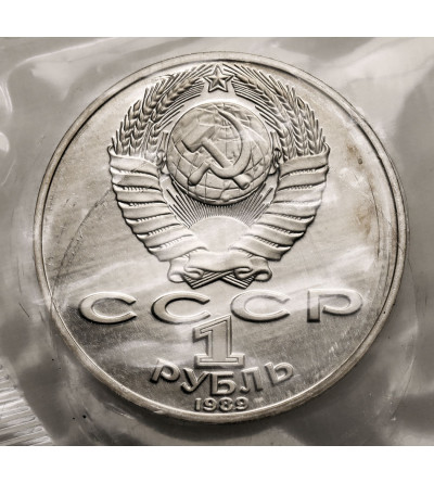Russia, Soviet Union (U.S.S.R.). 1 Rouble 1989, 175th Anniversary Birth of T.G. Shevchenko - Proof