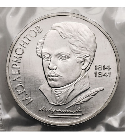 Russia, Soviet Union (U.S.S.R.). 1 Rouble 1989, 175th Anniversary Birth of M.Y. Lermontov - Proof