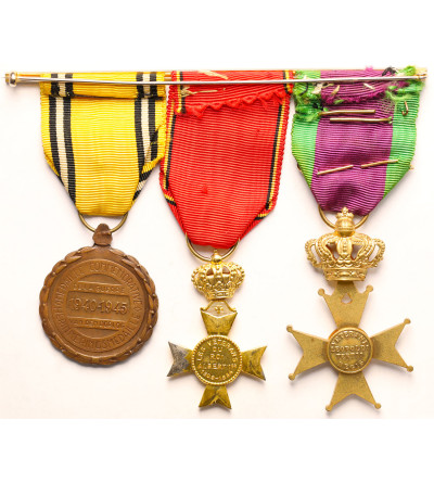 Belgium. Set of three medals on the bar for World War II 1940 - 1945