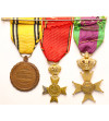 Belgium. Set of three medals on the bar for World War II 1940 - 1945