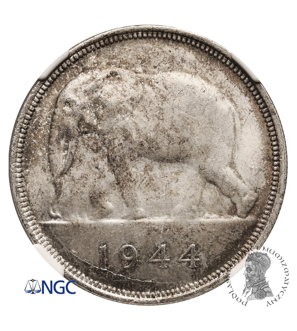 Belgian Congo. 50 Francs 1944, elephant - NGC MS 64