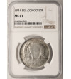 Belgian Congo. 50 Francs 1944, elephant - NGC MS 61