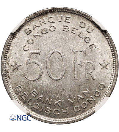 Kongo Belgijskie. 50 franków 1944, słoń - NGC MS 61