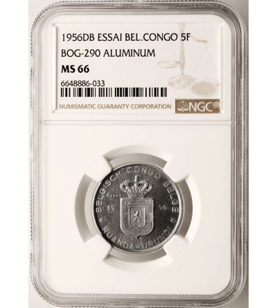 Belgian Congo. (Ruanda-Urundi). 5 Francs 1956, ESSAI - NGC MS 66