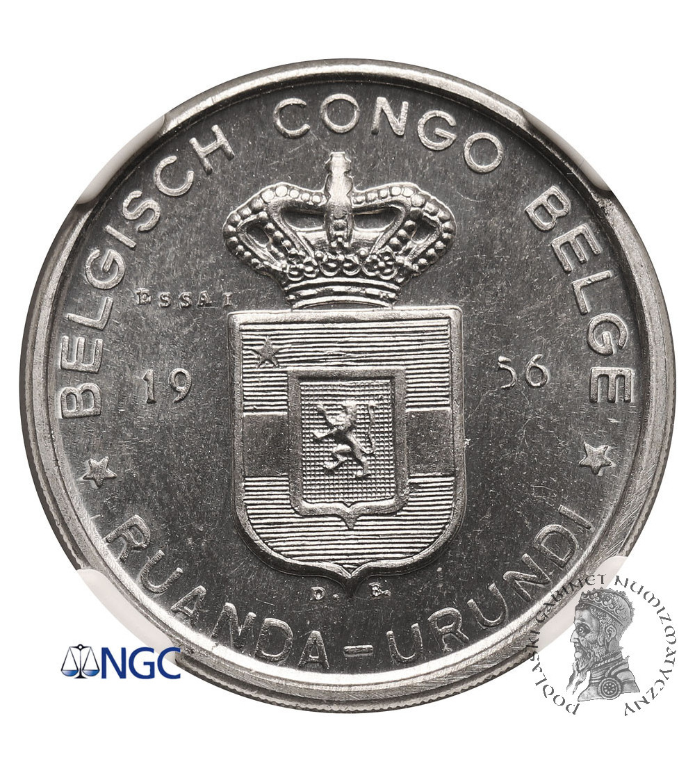 Belgian Congo. (Ruanda-Urundi). 5 Francs 1956, ESSAI - NGC MS 66