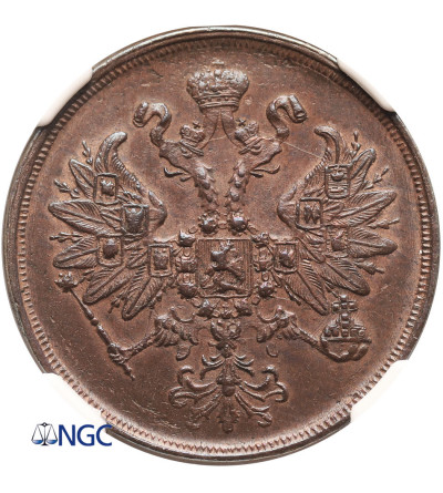 Rosja, Aleksander II 1854-1881. 2 kopiejki 1864 EM, Jekaterinburg - NGC MS 62 BN