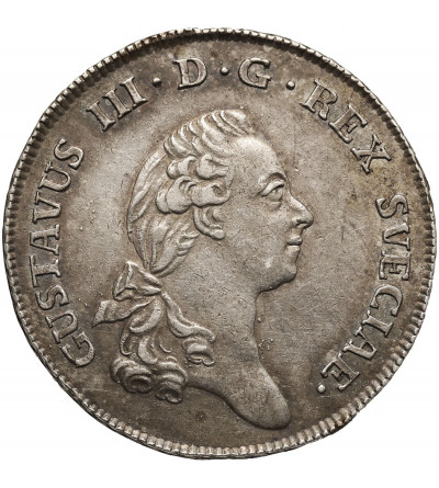 Szwecja, Gustav III 1771-1792. 1/3 Riksdaler 1777 OL, Stockholm