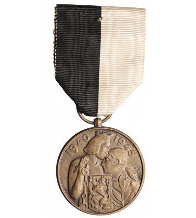 Belgia. Pamiątkowy medal Ruchu Oporu miasta Gandawa 1940-1945. Rzadki