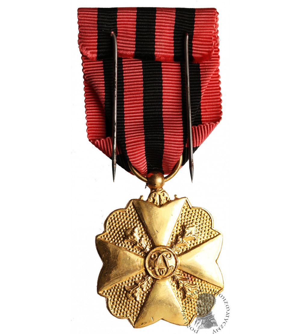 Belgia, Leopold II (1865-1909). Złoty medal I Klasy, odznaczenie cywilne za długoletnią służbę administracyjną