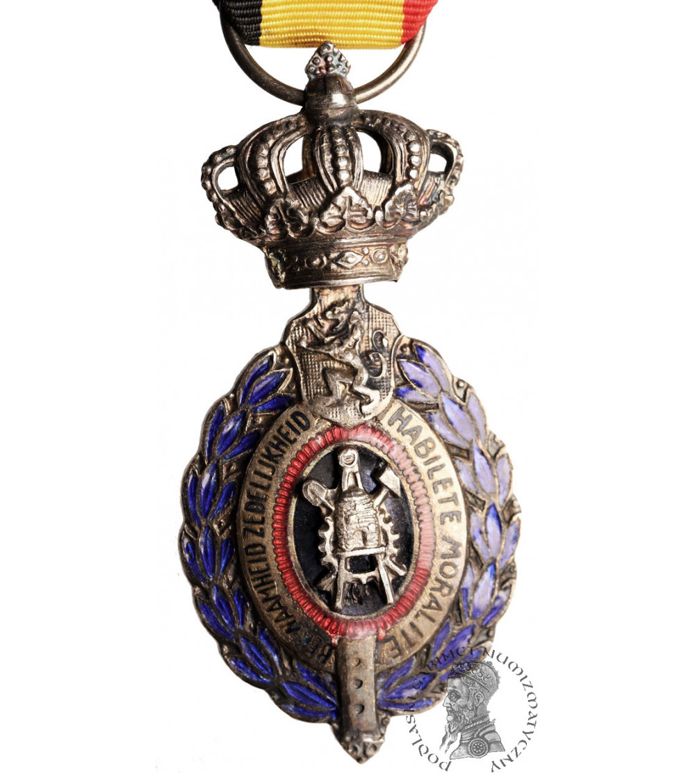 Belgium, Leopold II (1865-1909). Badge 1905 for achievement in industry "Habilete Moralite"
