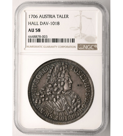 Austria (Holy Roman Empire). Joseph I, 1705-1711. Taler 1706, Hall Mint, Tirol - NGC AU 58