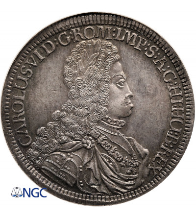 Austria (Święte Cesarstwo Rzymskie). Karol VI, 1711-1740. Talar 1716/ 5, mennica Hall - NGC MS 62