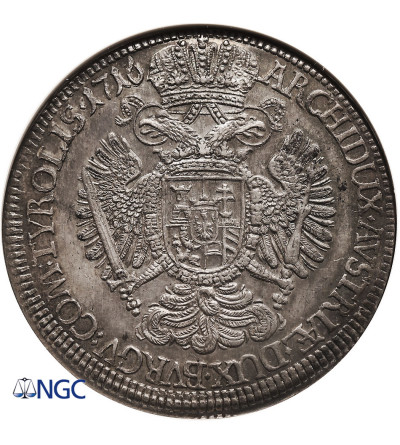 Austria (Święte Cesarstwo Rzymskie). Karol VI, 1711-1740. Talar 1716/ 5, mennica Hall - NGC MS 62