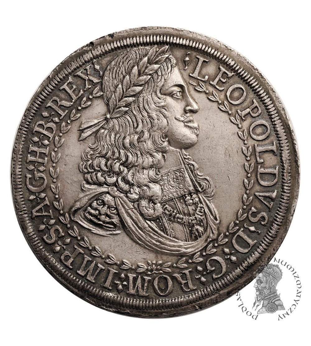 Austria (Święte Cesarstwo Rzymskie). Leopold I, 1657-1705. Dwutalar bez daty (ok. 1670), mennica Hall