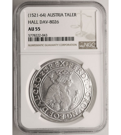 Austria (Holy Roman Empire). Taler no date, Hall Mint, Ferdinand I 1521-1564, NGC AU 55