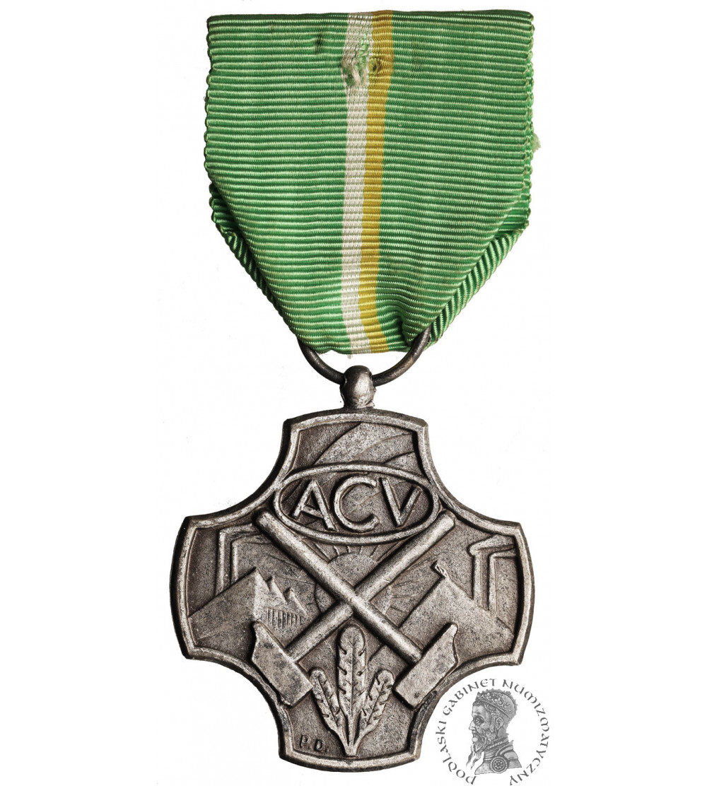 Belgia. Srebrny Medal ACV (Algemeen Christelijk Vakverbond) - II Wojna Światowa