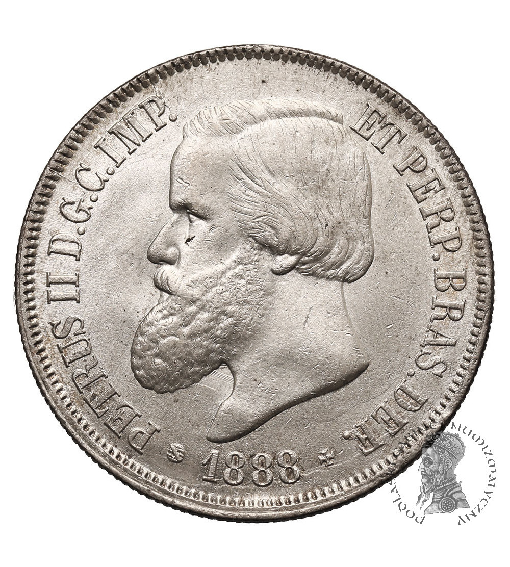 Brazil, Pedro II 1831-1889. 2000 Reis 1888