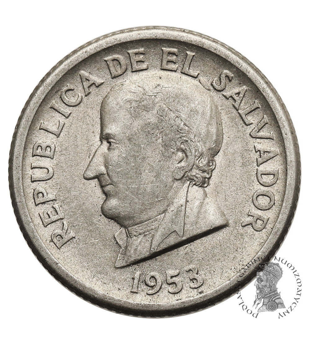 El Salvador. 25 Centavos 1953