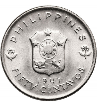 Filipiny. 50 Centavos 1947 S, Generał MacArthur