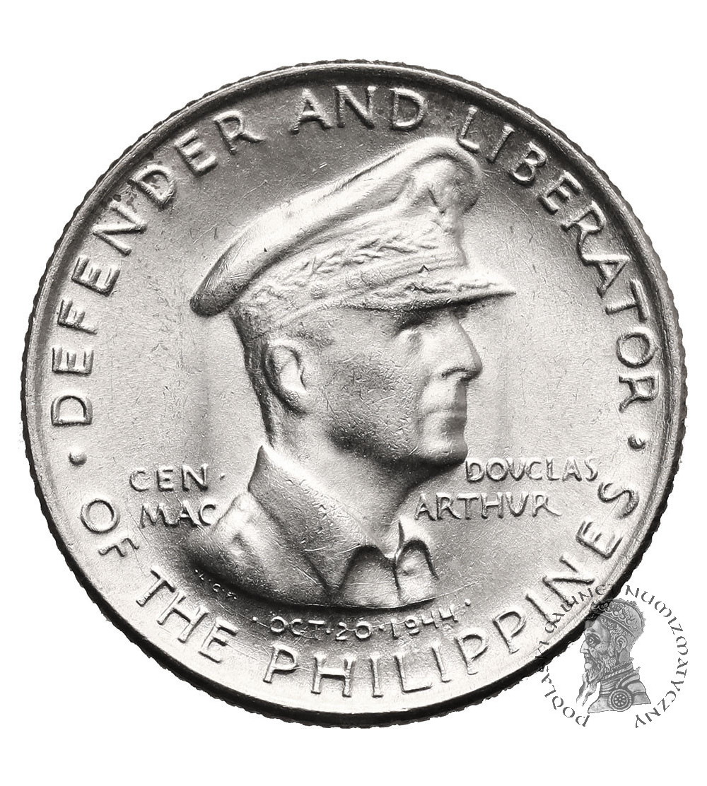 Filipiny. 50 Centavos 1947 S, Generał MacArthur