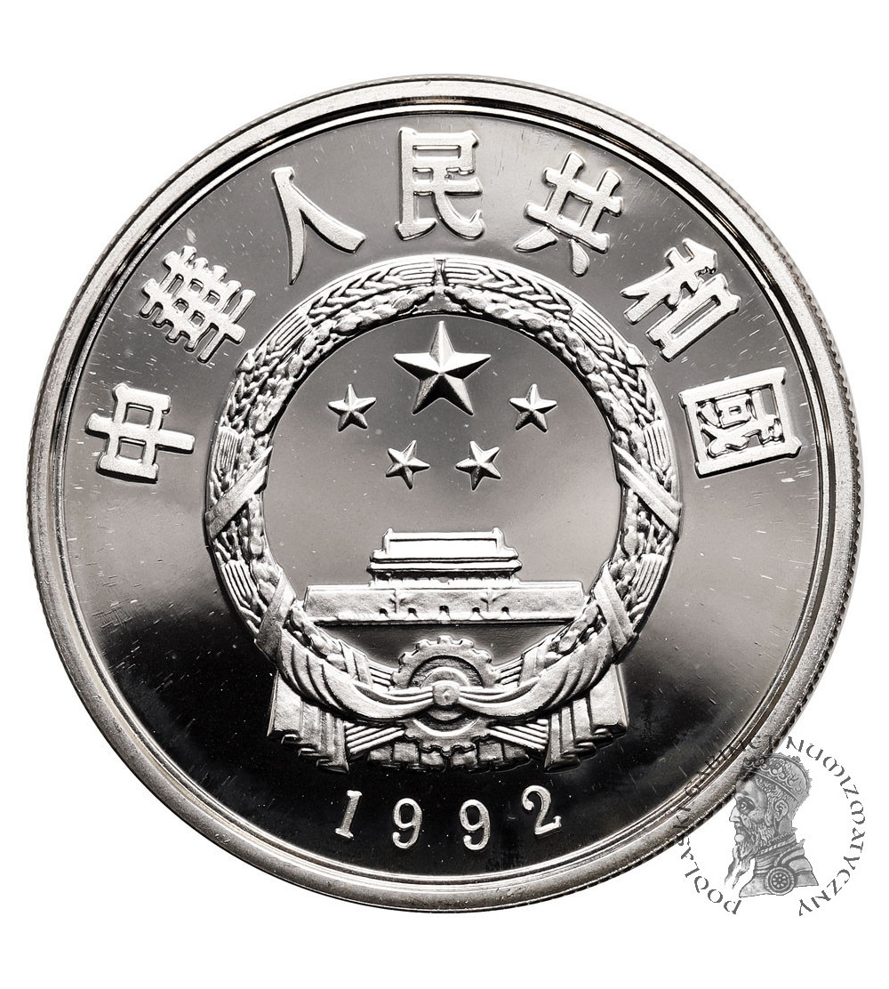 Chiny, Republika Ludowa. 10 Yuan 1992, bociany białe - Proof