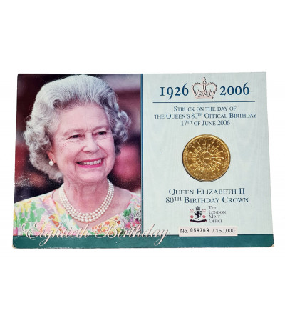 Great Britain. 5 Pounds 2006, 80th birthday of Queen Elizabeth II Crown