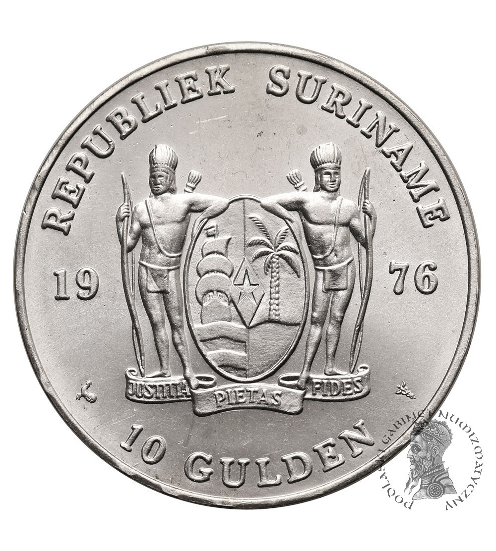 Suriname. 10 Gulden 1976, 1st Anniversary of Independence