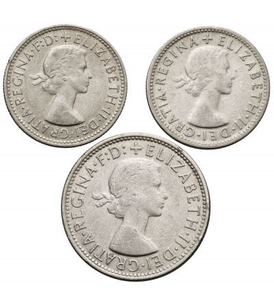 Australia, Elżbieta II. Zestaw 3 monety: Szyling 1954, 1961, Florin 1960