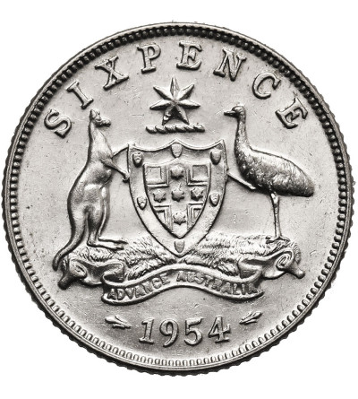 Australia, Elizabeth II. 6 Pence (Sixpence) 1954 (m)