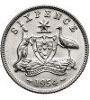 Australia, Elizabeth II. 6 Pence (Sixpence) 1954 (m)