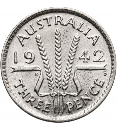 Australia, George VI. 3 Pence (Threepence) 1942 S