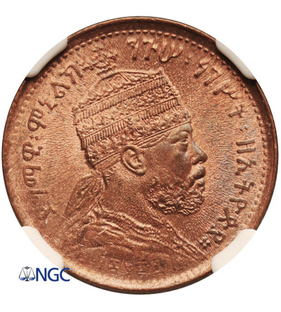 Ethiopia, Menelik II 1889-1913. 1/32 Birr EE 1889 / 1897 AD - MS 67 RD