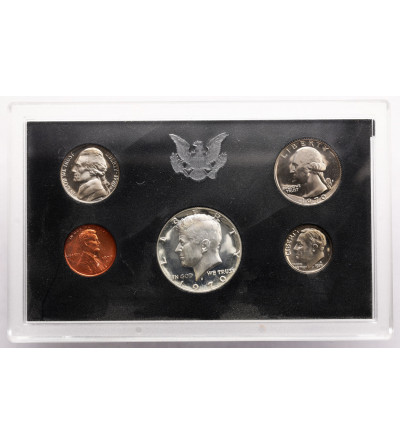 USA. Zestaw monet (Proof Set) 1970 S, San Francisco - 5 sztuk, Półdolar Kennedy'ego 40% srebra