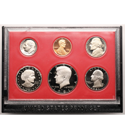 USA. Zestaw monet (Proof Set) 1981 S, San Francisco - 6 sztuk