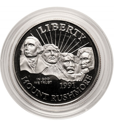 USA. 1/2 Dollar 1991 S, San Francisco, 50th Anniversary of Mt. Rushmore - Proof