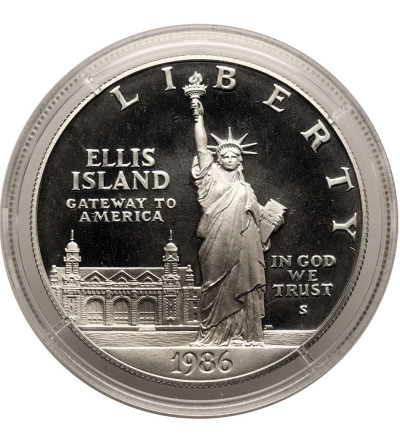 USA. 1 dolar 1986 S, San Francisco, Statua Wolności na wyspie Ellis - Proof