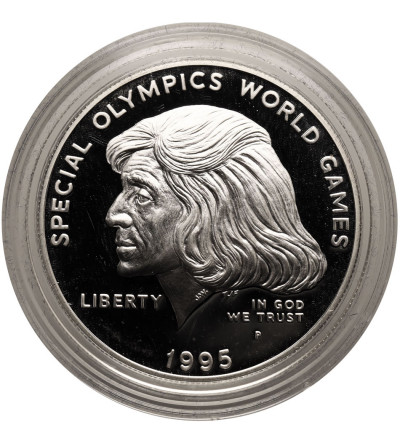 USA. 1 Dollar 1995 P, Philadelphia, Special Olympics World Games, New Haven - Proof