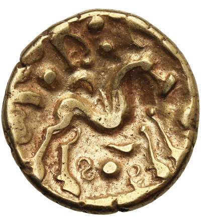 Celts, Northern Gaul. Ambiani. Gold stater circa 60-30 BC. Issue from the Gaulish War period